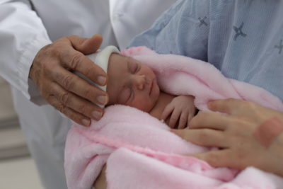 Newborn baby in blanket