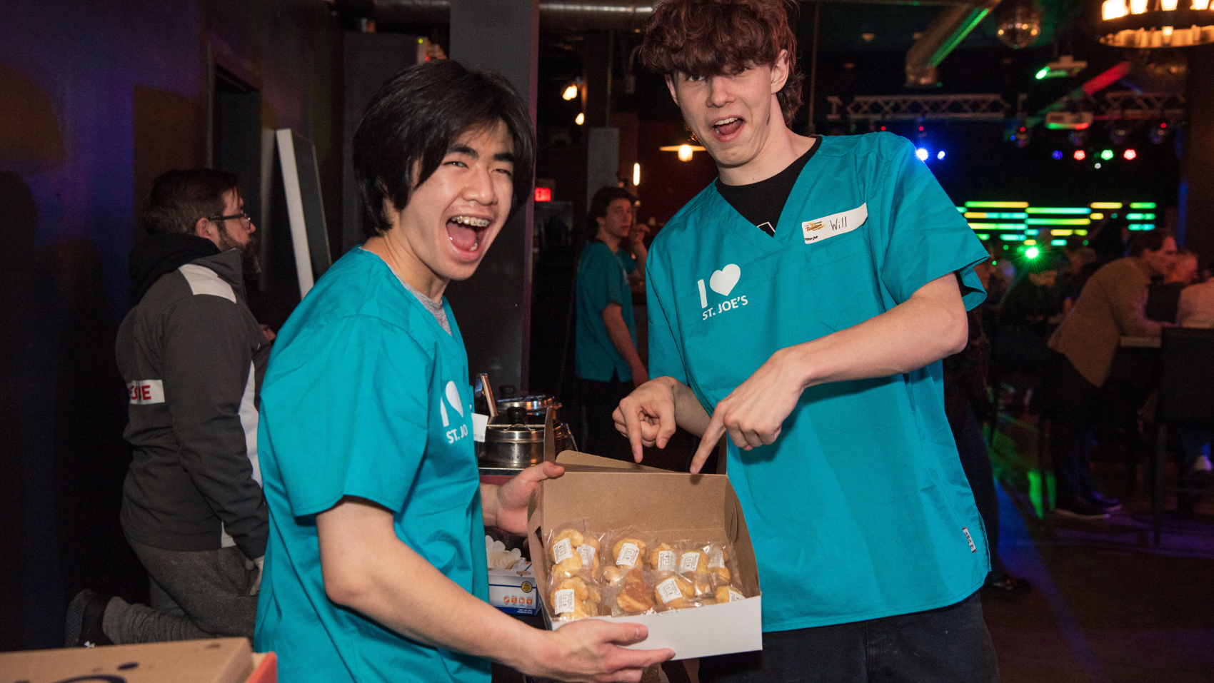 Throwdown volunteers having a great time