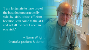 Norm sitting in a room